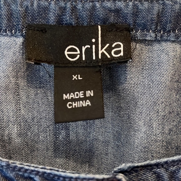 Erika Denim Button Down Long Sleeves Shirt Size XL - Picture 4 of 8